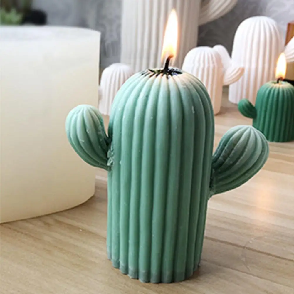 DIY Кактус формы силиконовые Мерцающая форма для свечей искусство дома спальни