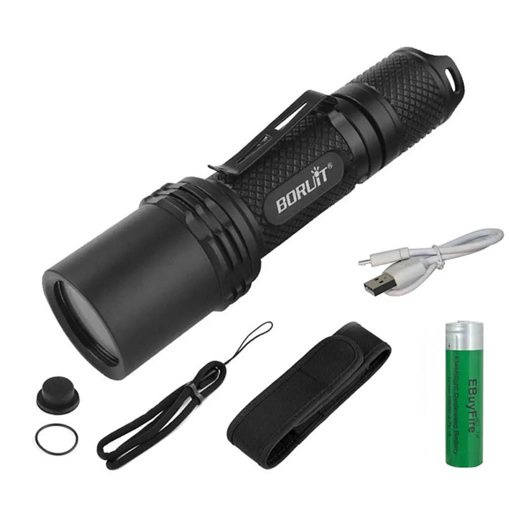 

XP-L2 LED BC07 Flashlight 1200 lumens Zoomable tactical Torch rechargeable use 18650/CR123A light waterproof camping lamp