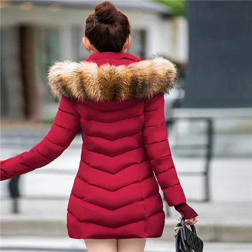 Parkas 2020 New Fashion Long Winter Jacket Women Slim Female Coat Thicken Parka Down Cotton Clothing Red Clothing Hooded Student womens long black puffer coat Coats & Jackets