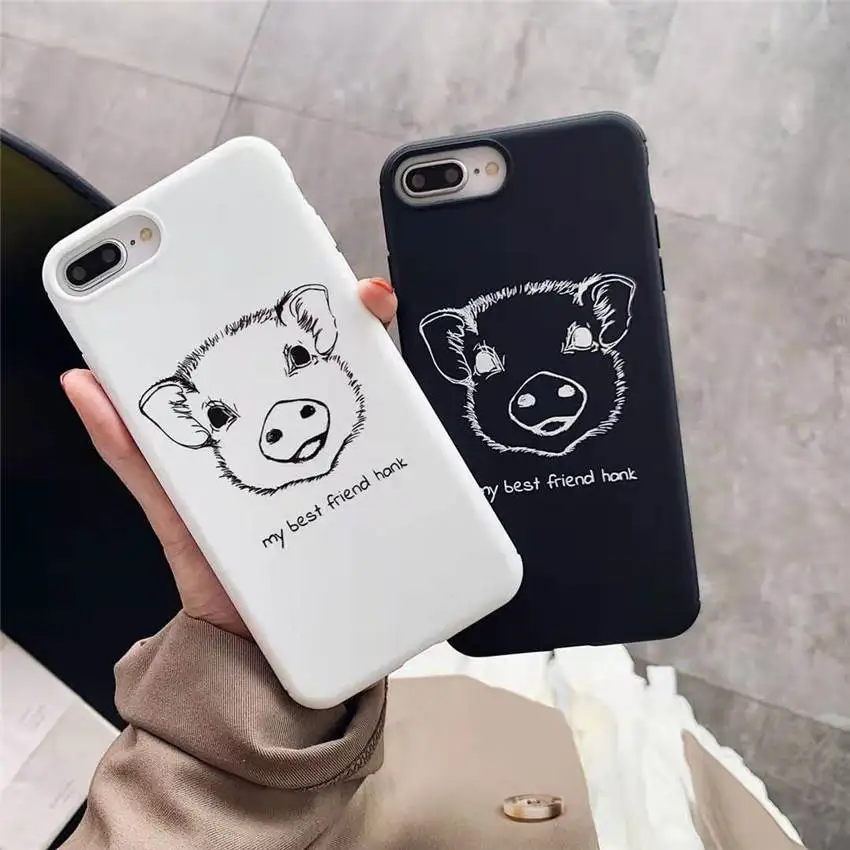 

For iPhone XR XS MAX 8 7 6s Plus Phone Cases Full Back Cover Cute Instagram Popular Piggy Hank Cartoon Pattern Fundas Coque Capa