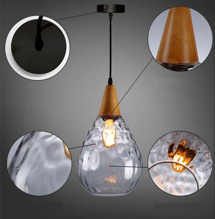 Vidro do Vintage Conduziu a Lâmpada Pingente de Jantar Luzes da Sala Luminárias para Casa Iwhd Nordic Estar Bola Vidro Pendurado Iluminação Interior 18 estar bola vidro pendurado luminárias para casa iluminação interior