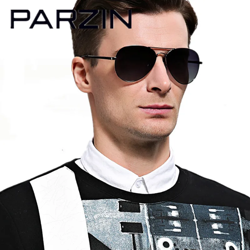 PARZIN поляризованные мужские солнцезащитные очки классические пилот Gafas для