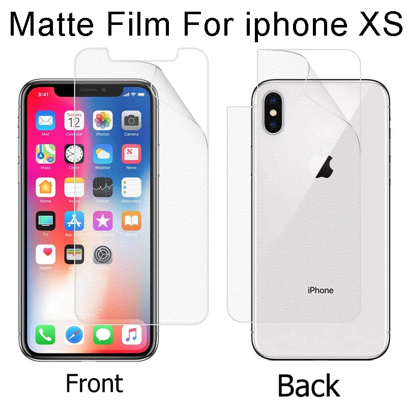 Передняя и задняя глянцевая и матовая пленка Экран Защитная крышка для Apple Iphone XS max XS XR HD прозрачный глянцевый пленка передний ЖК-дисплей пленка анти-блики - Цвет: Matte XS