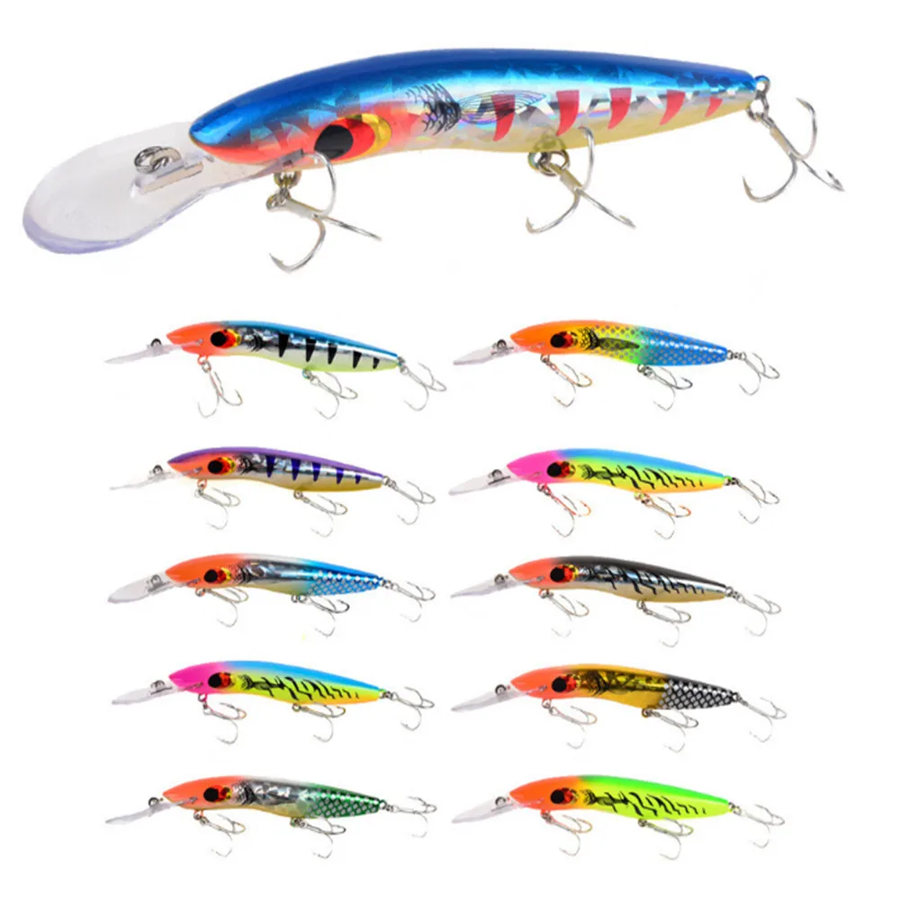 

New Arrive 16cm 25g Big Fishing Lure Wobbler Quality Hard Bait with 2# High Carbon Hook Boat Trolling Sea Fishing Bionic Lure
