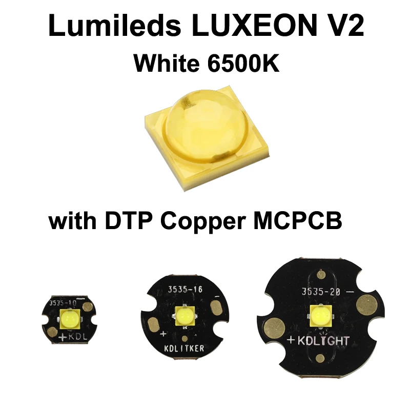 Lumi светодиодный s luxion V2 белый 6500K светодиодный излучатель с 16 мм/20 мм DTP медный MCPCB