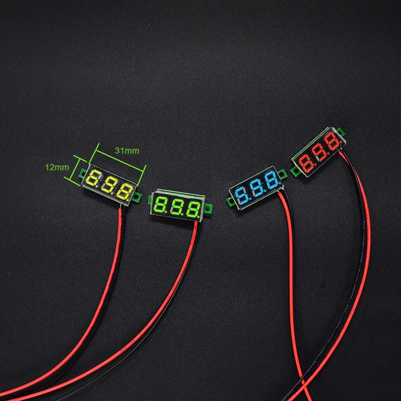 

DC 0-30V 2 Wire LED Display Digital Voltage Voltmeter Panel Car Motorcycle Green Voltage Meters Electrical Instruments