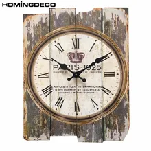 Homingdeco 30*40 см английские настенные часы деревянные винтажные Ретро Стиль квадратные немые настенные Подвесные часы домашний декор