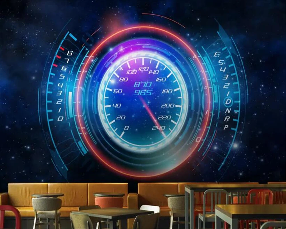 3d обои на стену наклейка абстрактный синий технический бар KTV декоративное