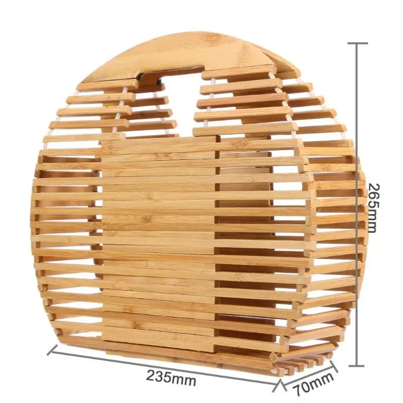 

Female Big Travel Vacation Totes Bamboo Women Handbag For Ladies Handmade Woven Straw Beach Bag Summer Women's Purse Basket Bag