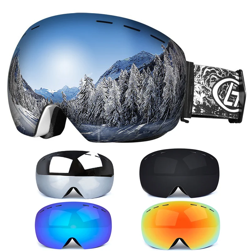Men Women Winter Snow Sports Ski Goggles Snowboard Goggles with Anti-Fog Uv 400 Protections Double Lens Skating Mask Glasses Men Women Winter Snow Sports Ski Goggles Snowboard Goggles with Anti-Fog Uv 400 Protections Double Lens Skating Mask Glasses
