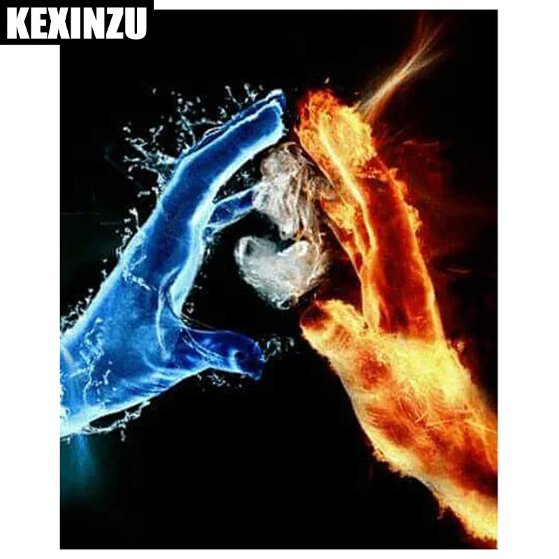 

Ice Fire Hand 5D DIY Diamond Painting Needlework Square Full Diamond Embroidery Pattern Home Decor Gift Wedding decoration