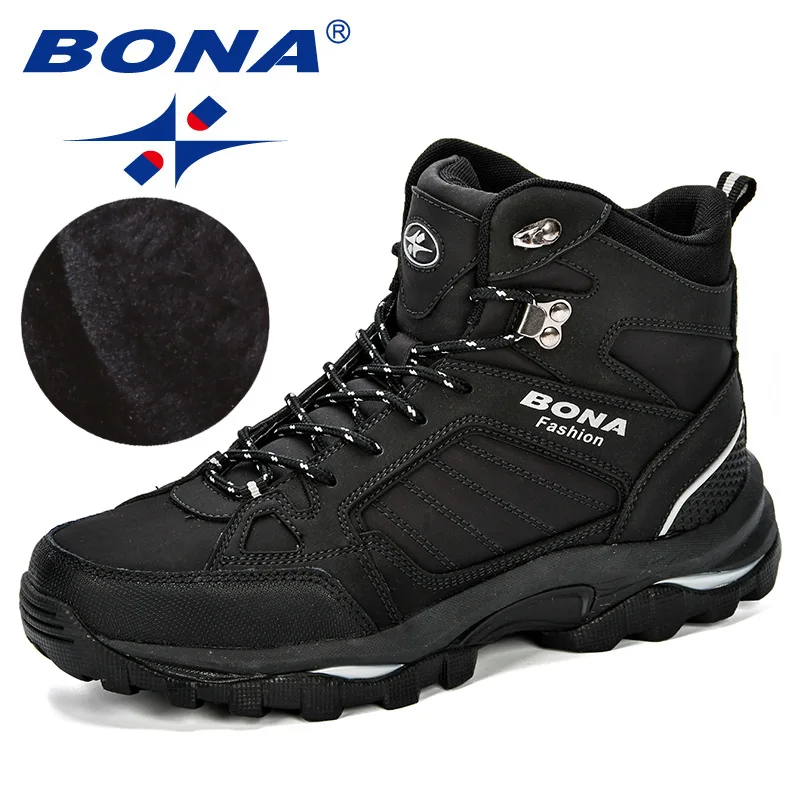 BONA Men Boots Anti-Skidding Leather Shoes Men Popular Comfy