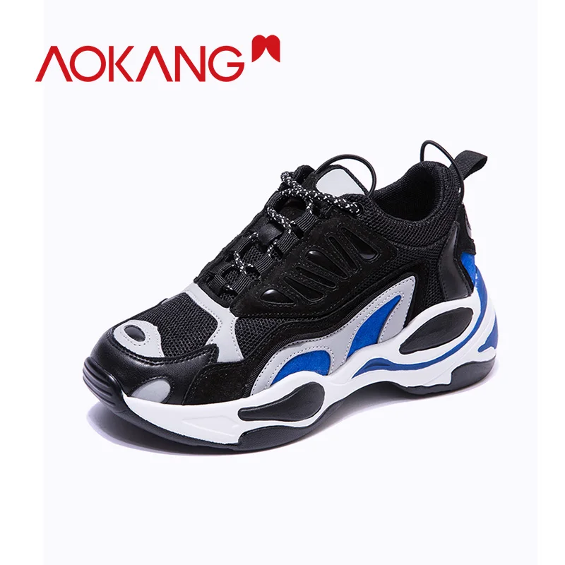 Женская Повседневная обувь AOKANG Tenis Feminino на толстой подошве платформе со