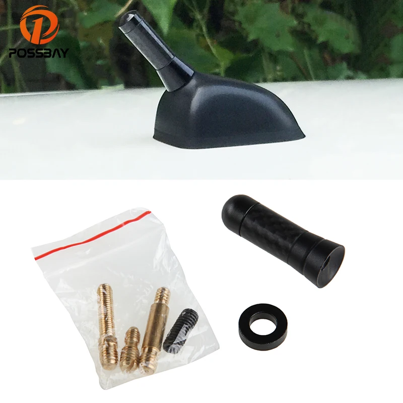 

POSSBAY Universal Mini 1.58" Car Antenna Carbon Fiber Car Radio Aerials Short Antennas Roof Decoration for Mini Cooper Decor