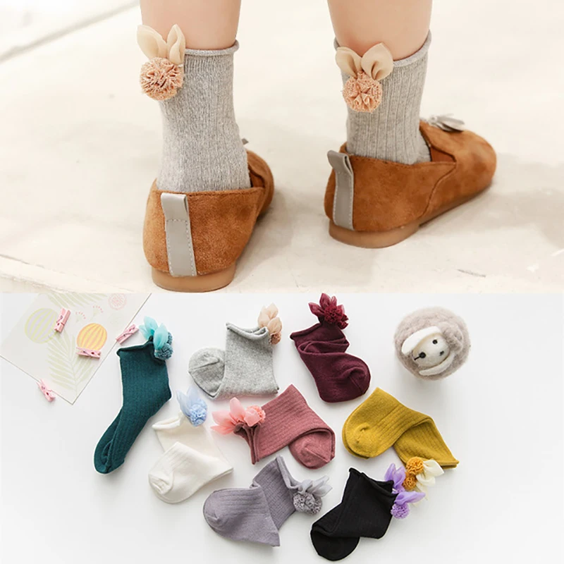 

SLKMSWMDJ spring children's socks cute accessories girls socks curling cotton loose mouth baby socks suitable for 0-5 years old
