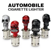 Encendedor de cigarrillos para el coche, diseño de calavera y huesos cruzados, enchufe eléctrico, calentador de humo, accesorios electrónicos para el coche, enchufe de cc 12V