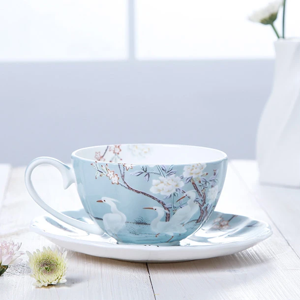 Stunning Pretty Blue Umbria Floral Flower Fine Bone China Mug Skye Style
