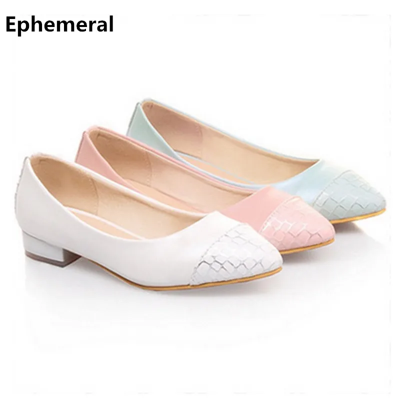 

Female Hot Sale Snake Texture Pointy Toe Plus size 34-45 Square Low Heels Women Pumps Slip-On Single Shoes Zapato Mujer Boda OL