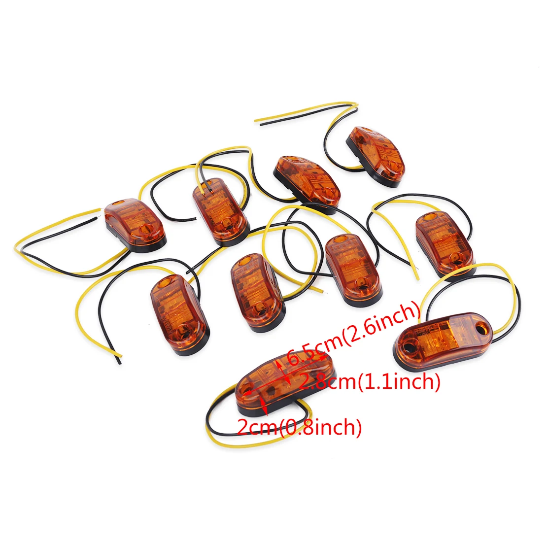 Beler 10 шт. Желтый янтарь ABS 2 светодиодный габаритный фонарь габаритного светильник с винтовым зажимом для прицеп Грузовик Лодка Ван 12V 24 V