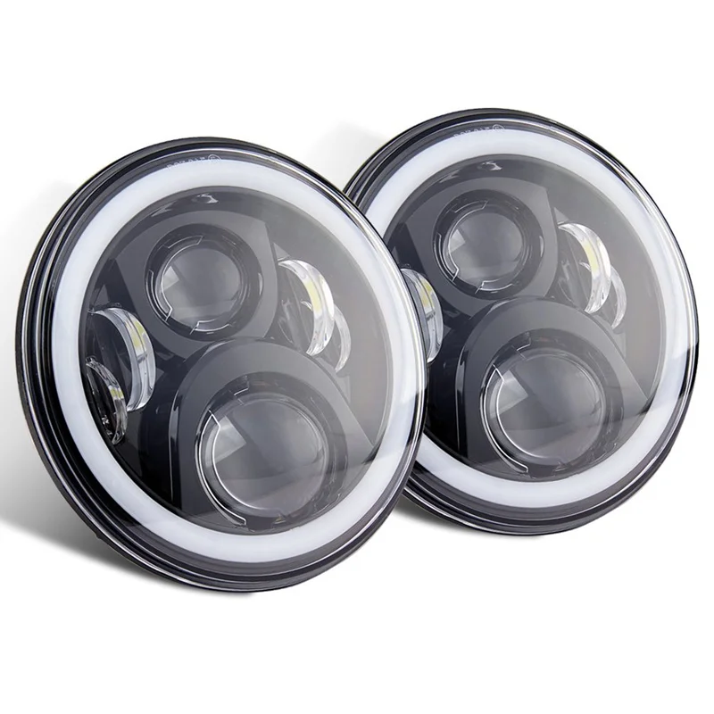 2x7 дюймов 4 дюйма Halo RGB светодиодные фары и противотуманные фары DRL для jeep Wrangler JK светодиодные цветные RGB меняющиеся фары и противотуманные фары