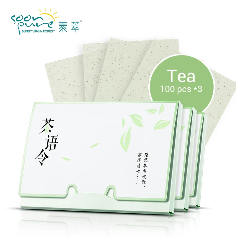 

SOONPURE Green Tea Facial Absorbent Paper Farewell Oil Face Cleanser Deep Black Head Remover Acne Treatment Face Tools Beauty
