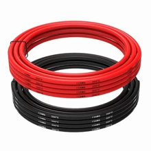 Электрический провод, 12 AWG, силиконовый провод, 12 калибровочных проводов, 3 м, черный и 3 м, красный, мягкий и гибкий провод из луженой меди