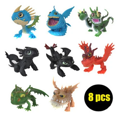 

8 Pcs/set How To Train Your Dragon 2 Action Figures Toys Night Fury Toothless Dragon PVC Model Children Kids Toys Gift