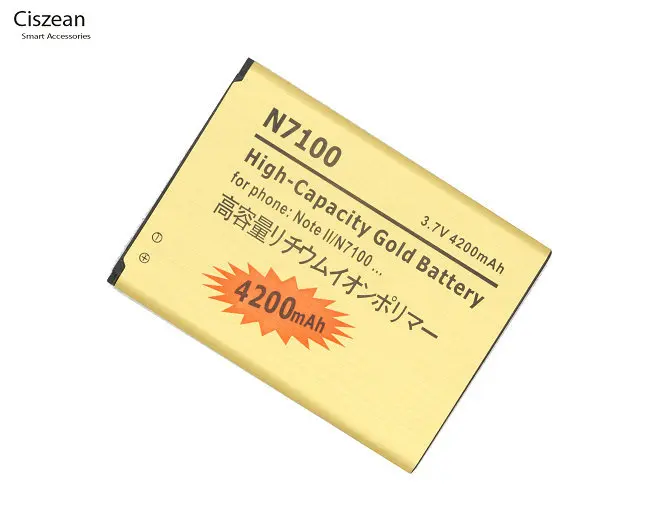 

Ciszean 1x 4200mAh EB595675LU Mobile Phone Gold Replacement Battery For Samsung Galaxy Note2 Note 2 II N7100 N7105 E250 N7102