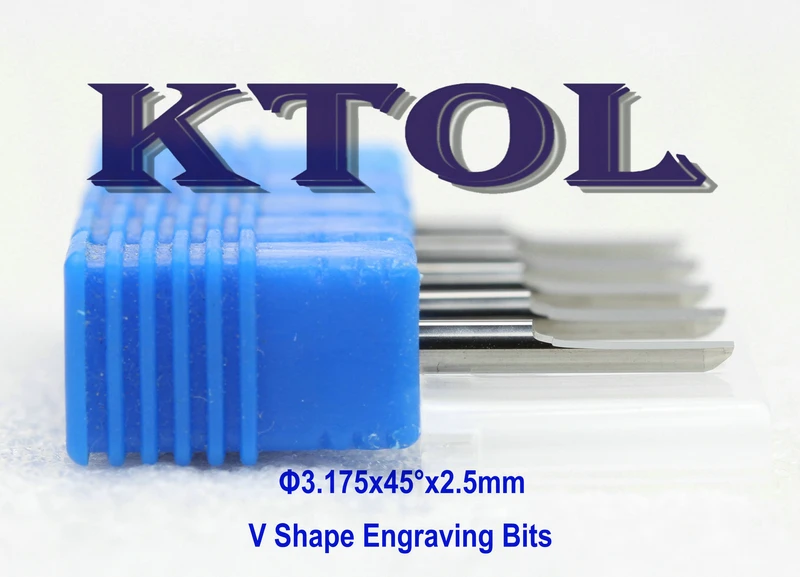 

3.175*2.5mm 45 degrees Carbide V Engraving Bit CNC Router Tool Wood Milling Cutter, 10Pcs PCB Cutter Tool CNC Milling Bits Set