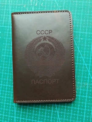 Новинка, аксессуары для путешествий, Обложка для паспорта Советского Союза, красные, черные держатели для карт, мужские сумки для путешествий, винтажный кожаный кошелек для паспорта CCCP - Цвет: Brown