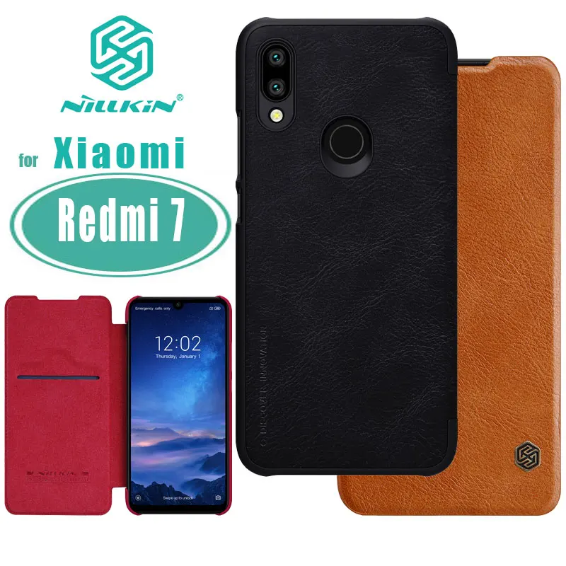 Redmi 7 case for Xiaomi Case NILLKIN Qin Business Flip Leather Card Slot Back Cover Phone | Мобильные телефоны и