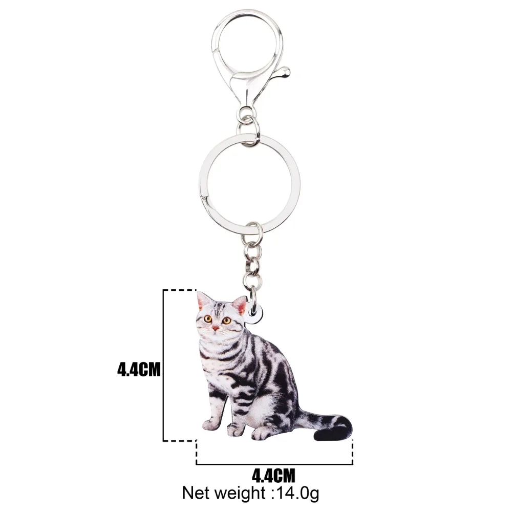 Bonsny акрил Американский короткошерстный котенок кошка брелок для ключей кольца