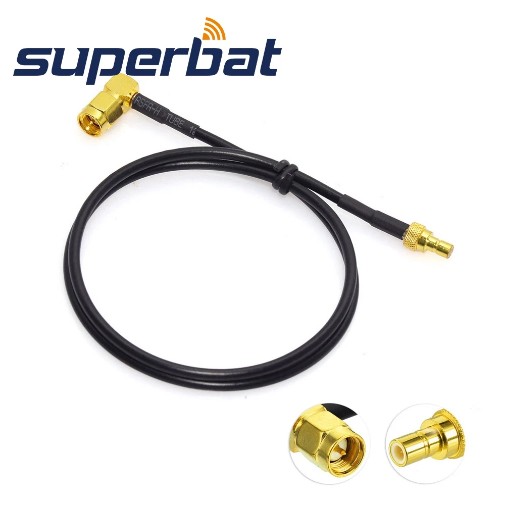 Superbat SMA to SMB Aerial Adapter SMA Male to SMB Plug RG174 50cm DAB/DAB+ Car Radio Extension Cable Adapter for Philips CEM