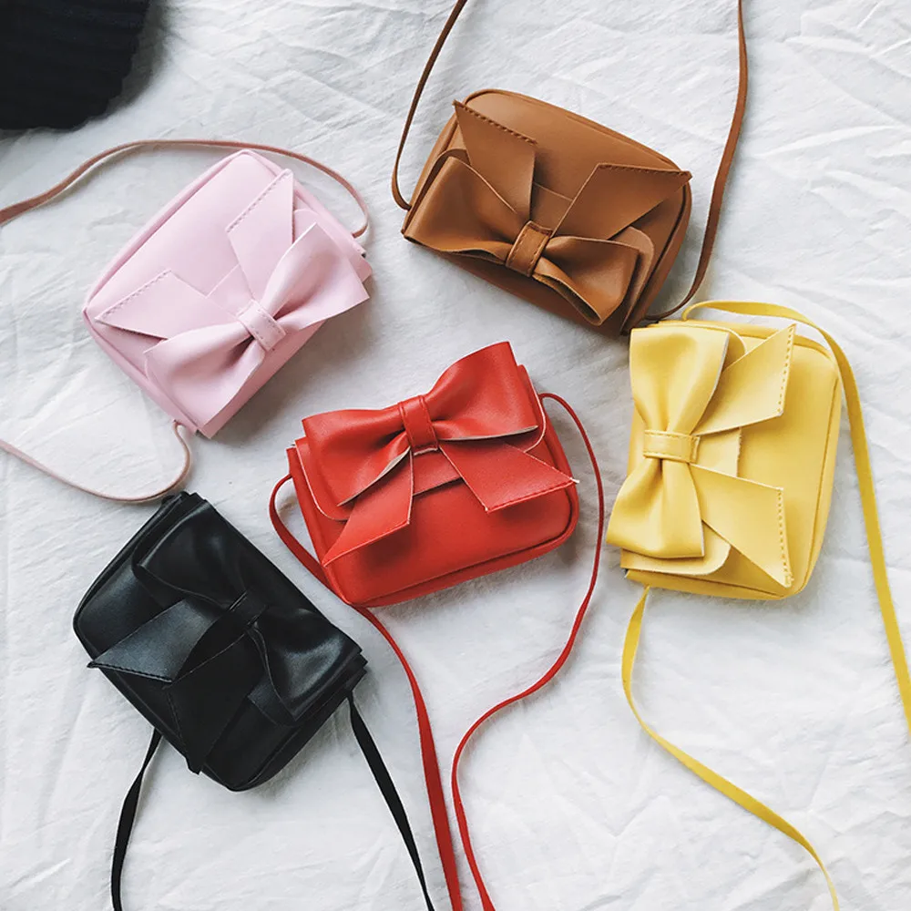 

Children Girls Cute Bowknotl PU Leather Handbag Shoulder Bags Hasp Solid Mini Crossbody Bag Gif For Chil Fashion Flap 23Jul 11