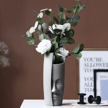 Художественная ваза в скандинавском стиле, керамическая ваза для цветочной композиции, винтажные вазы для искусственных цветов, керамическая художественная Большая керамическая ваза для цветов