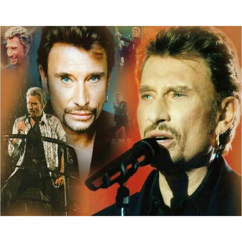 

Full round French sing 5d diamond painting JOHNNY HALLYDAY full square drill 3d diamond embroidery artwork mosaic sticker