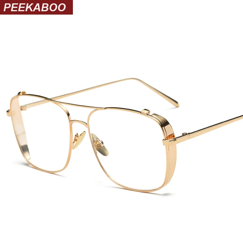 Женские модные очки в оправе Peekaboo брендовые золотистые и черные квадратные с