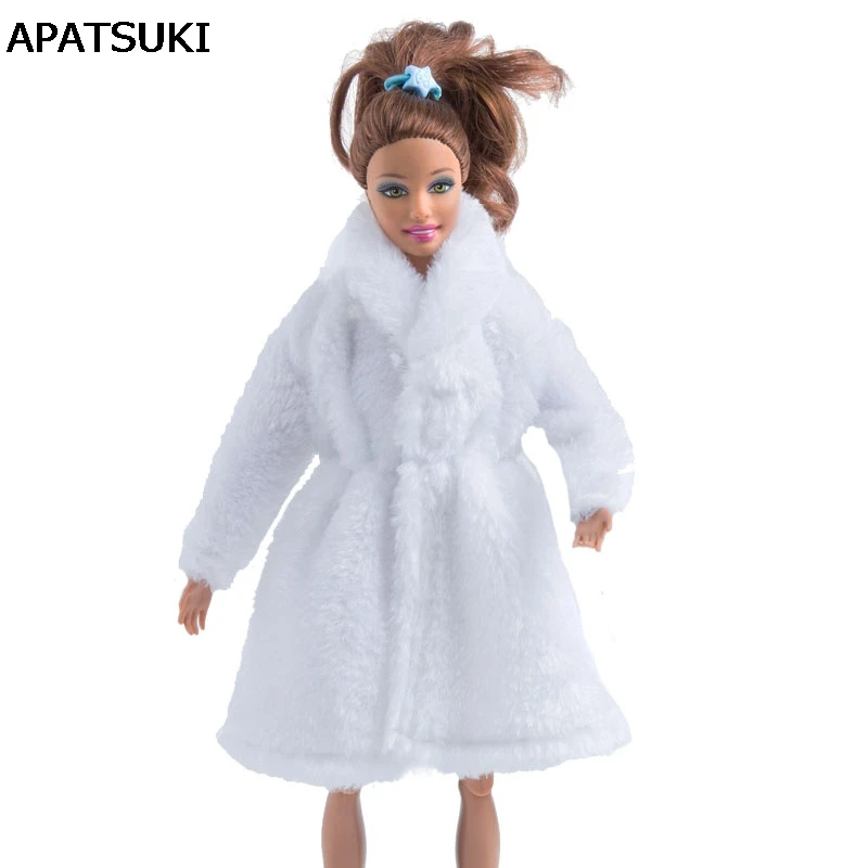 Puppe Kleidung Warme Plüsch Mantel Winter Pelz Outwear Für 1/6 Puppen 