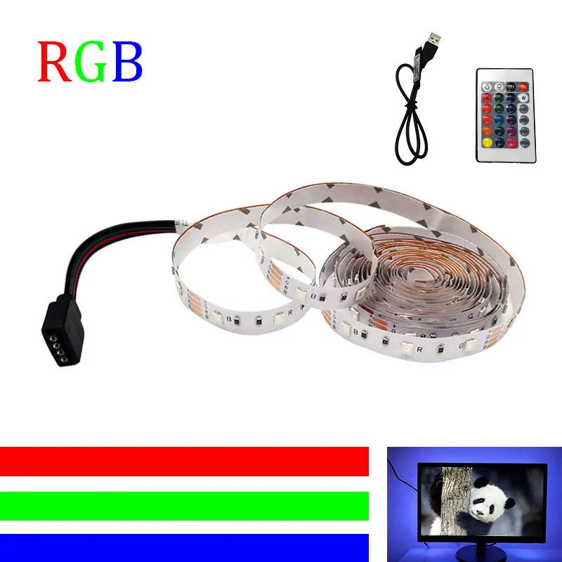 RGB LED STRIP For TV Backlight SDM 3528 DC 5V 6V white/warm white Application lamp 0.5M 1M 2M 3M 4M 5M | Лампы и освещение
