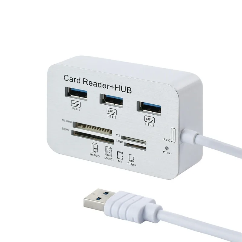 BinFul usb 3 0 hub and Card Reader COMBO high speed hab with MS SD M2 4
