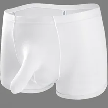 Сексуальное мужское нижнее белье, мужское нижнее белье Cuecas, боксеры, ледяной шелк, сексуальный слон, нос, большой мешочек, боксеры, шорты, трусы, трусы