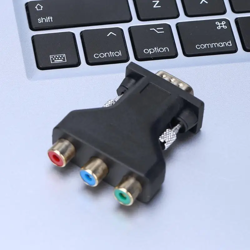 Vga cable adapter Vga cable Vga to av converter Vga extender splitter 15 Pin VGA Male to 3 RCA Female Converter Adapter Splitter Professional Digital Cables Wire Connector