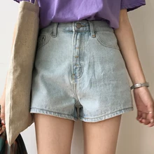Летние джинсы, шорты винтажные джинсовые шорты женские модные широкие укороченные брюки повседневные с высокой талией короткие джинсы Feminino карманы