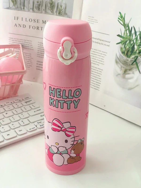 Новый HelloKitty из нержавеющей стали вакуумная колба прыгающая крышка замок кружка