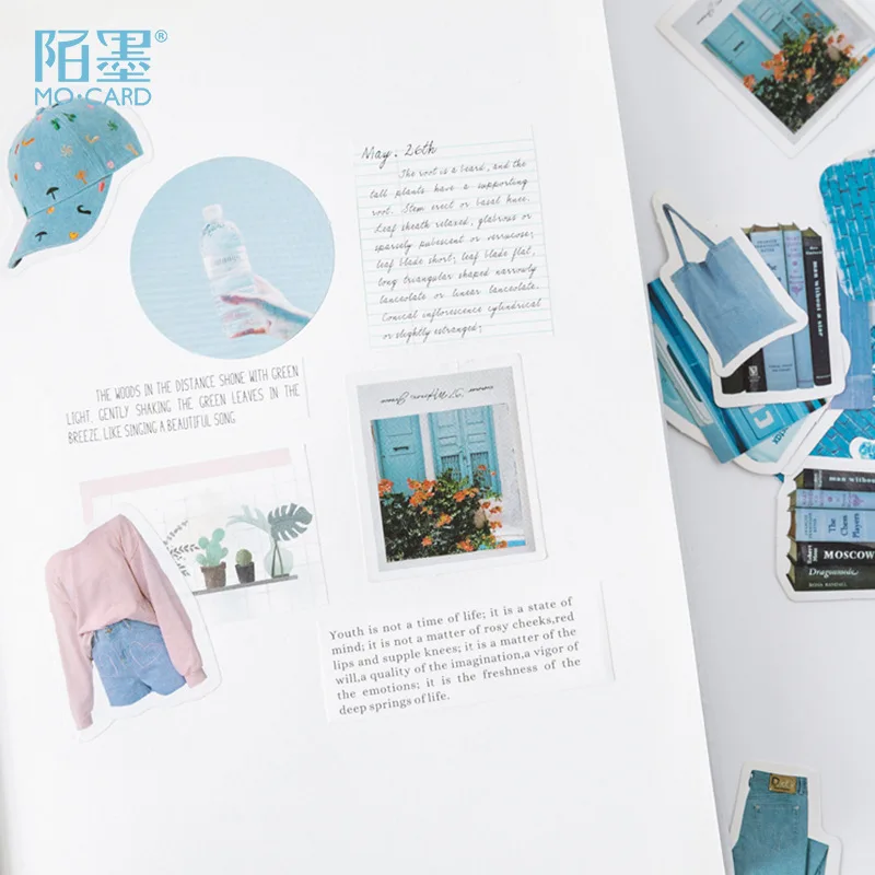 Декоративные стикеры Kawaii Blue girl Стик для скрапбукинга этикетка дневник