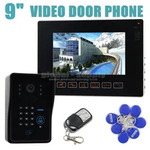 DIYSECUR 9 inch Video Door Phone Door Bell Intercom System IR Night Vision Camera With Keypad Remote Control CCTV Camera