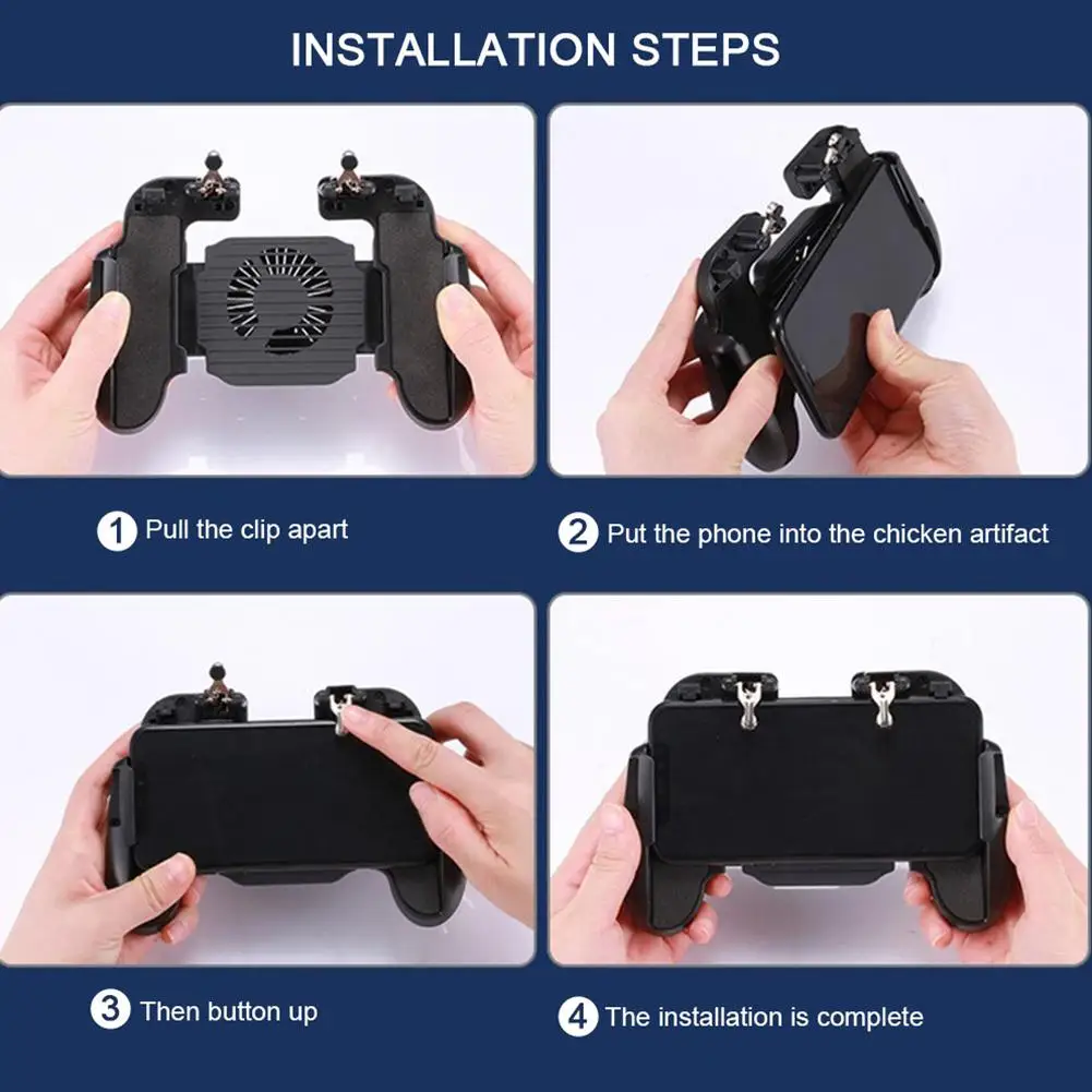 Kuulee H5 Hand Grip Mobile Phone Cooling Gamepad Pubg Controller Fan Controller Battery Holder Free
