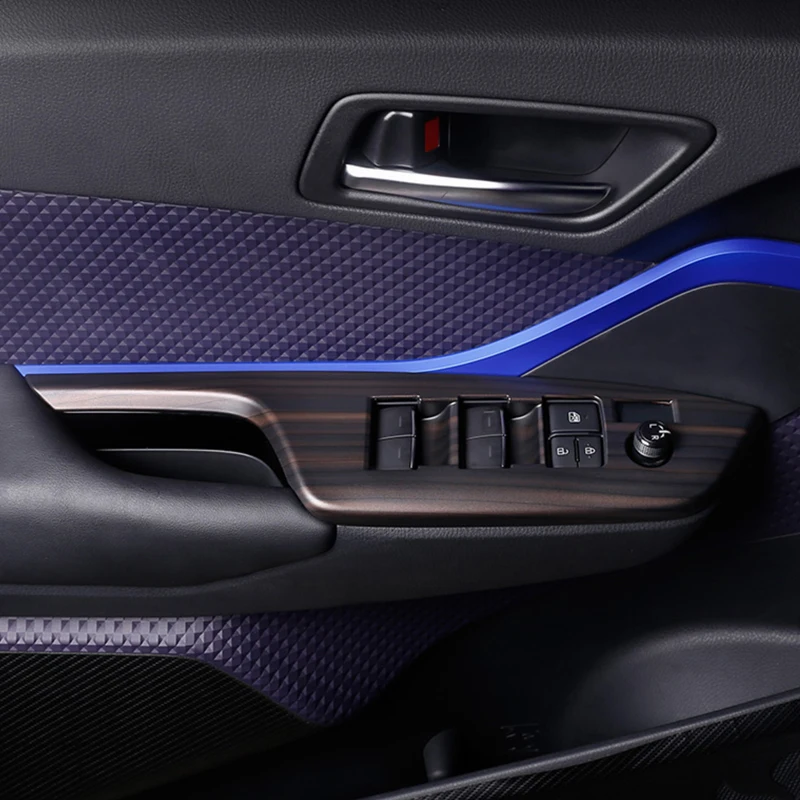 Для Toyota C-HR CHR синий ABS аксессуары встроенный в дверь автомобиля Регулятор Подъема Окна крышка отделка 4 шт