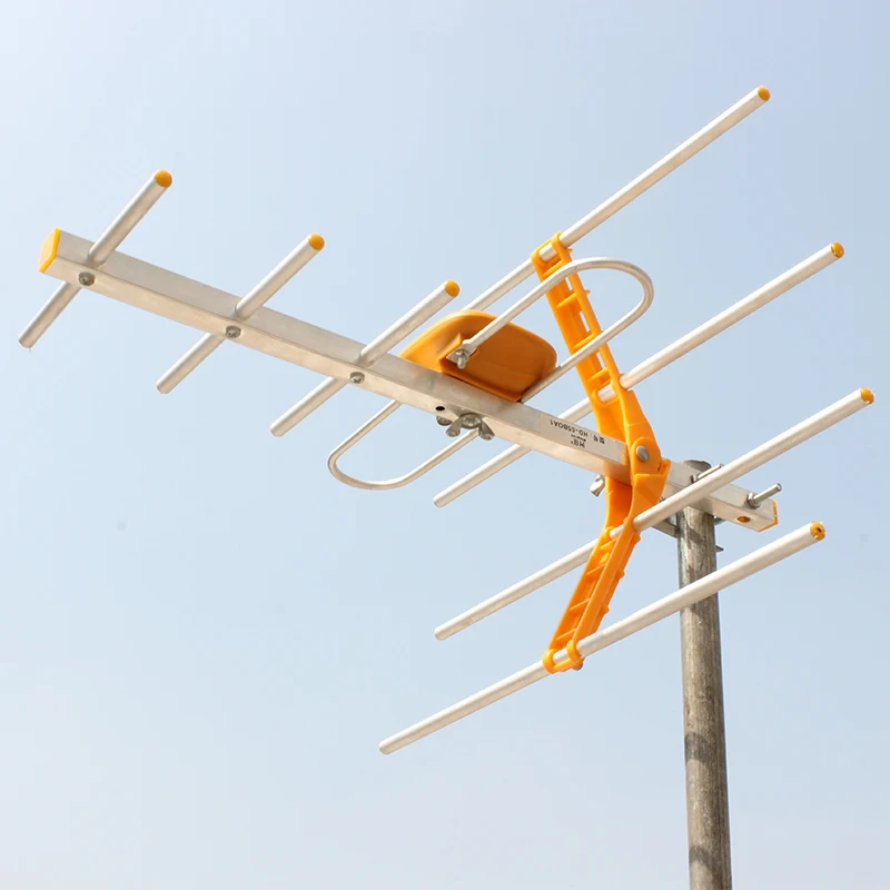 ISDBT ATSC высокий коэффициент усиления сильный сигнал наружная усиленная 8 Yagi антенна HD цифровая ТВ антенна 15 дБ дальность UHF/VHF/FM HD tv