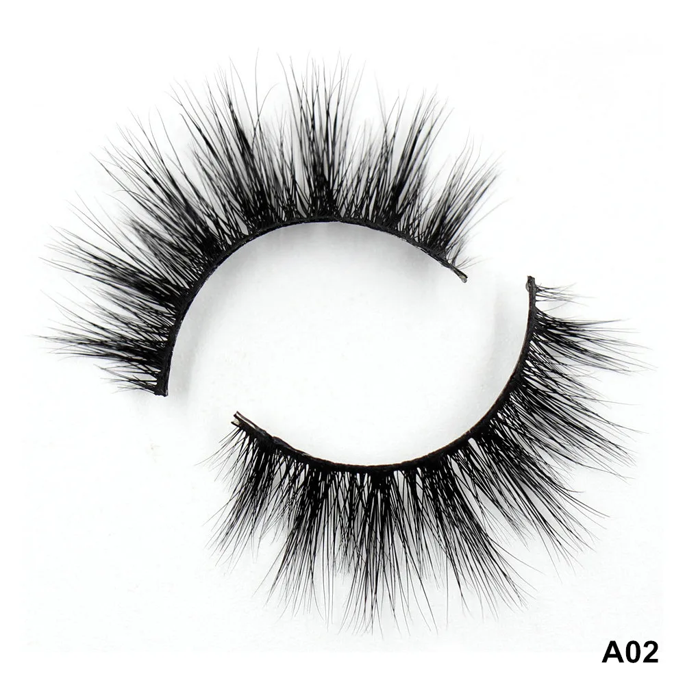 

AMAOLASH 3D Mink Lashes False Eyelashes Natural Makeup Lashes Eyelash Extension Make Up real siberian mink strip eyelashes A02
